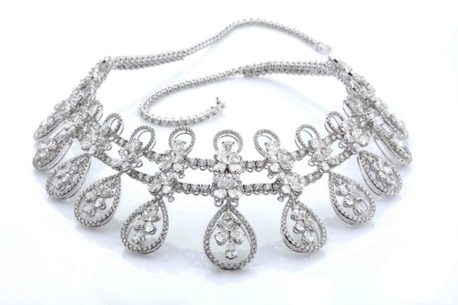 Diamond floral necklace by Entice 