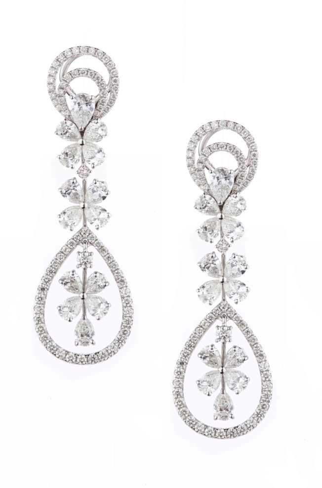 Diamond floral earrings by Entice 